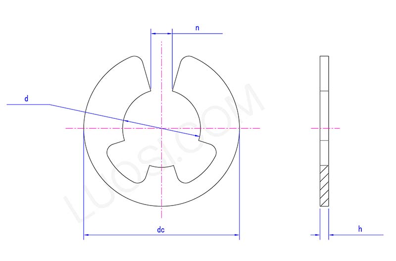 E type snap ring Structure diagram