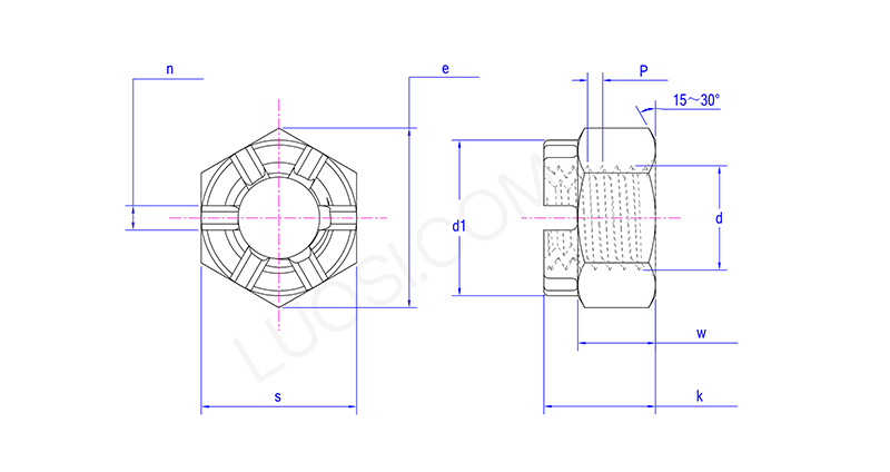 Fail Safe Crown Nut With Slot